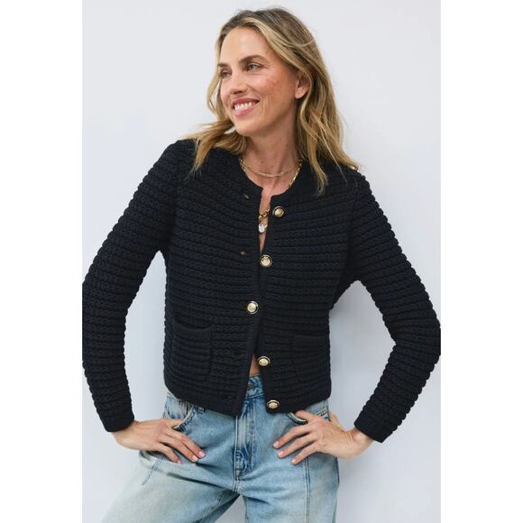 Ba&sh Gilet Gaspard Cardigan Jacket Navy Blue size XS - Picture 3 of 8